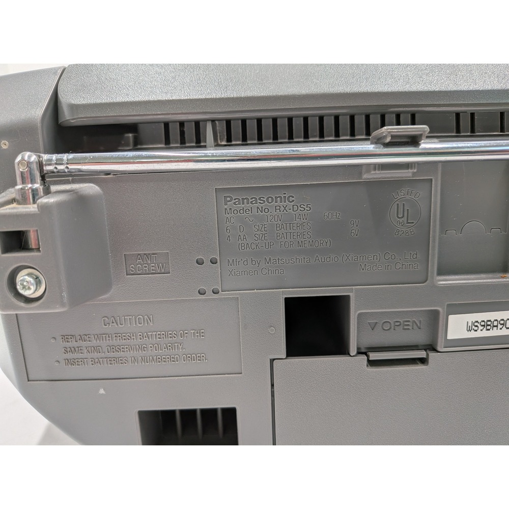 Panasonic RX-DS5 Portable Stereo CD Cassette Radio Boombox Grey XBS Vintage - Picture 7 of 8